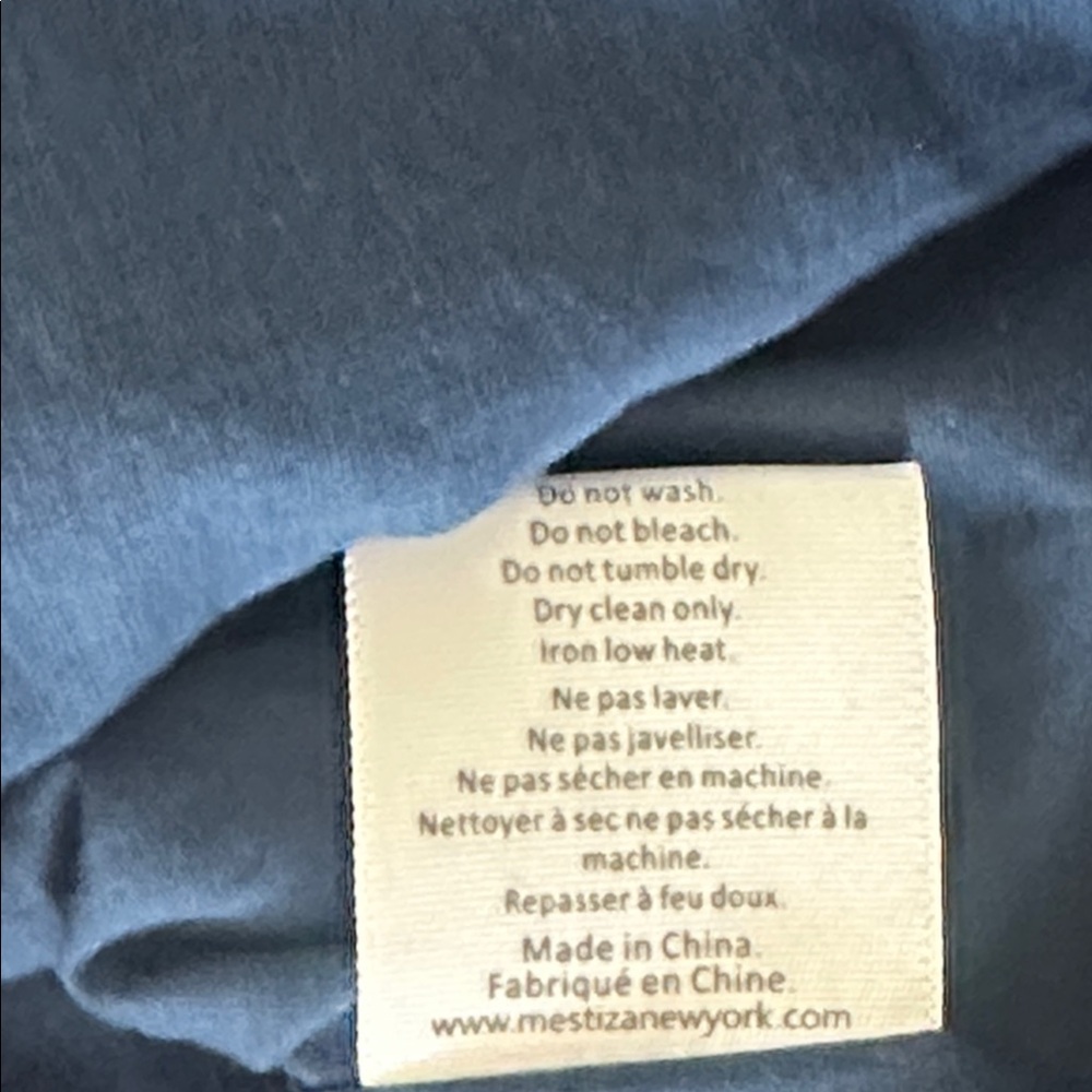 Mestiza New York NWT Elliana Barong Navy Embroidered Midi Dress Sz Small - Picture 12 of 12
